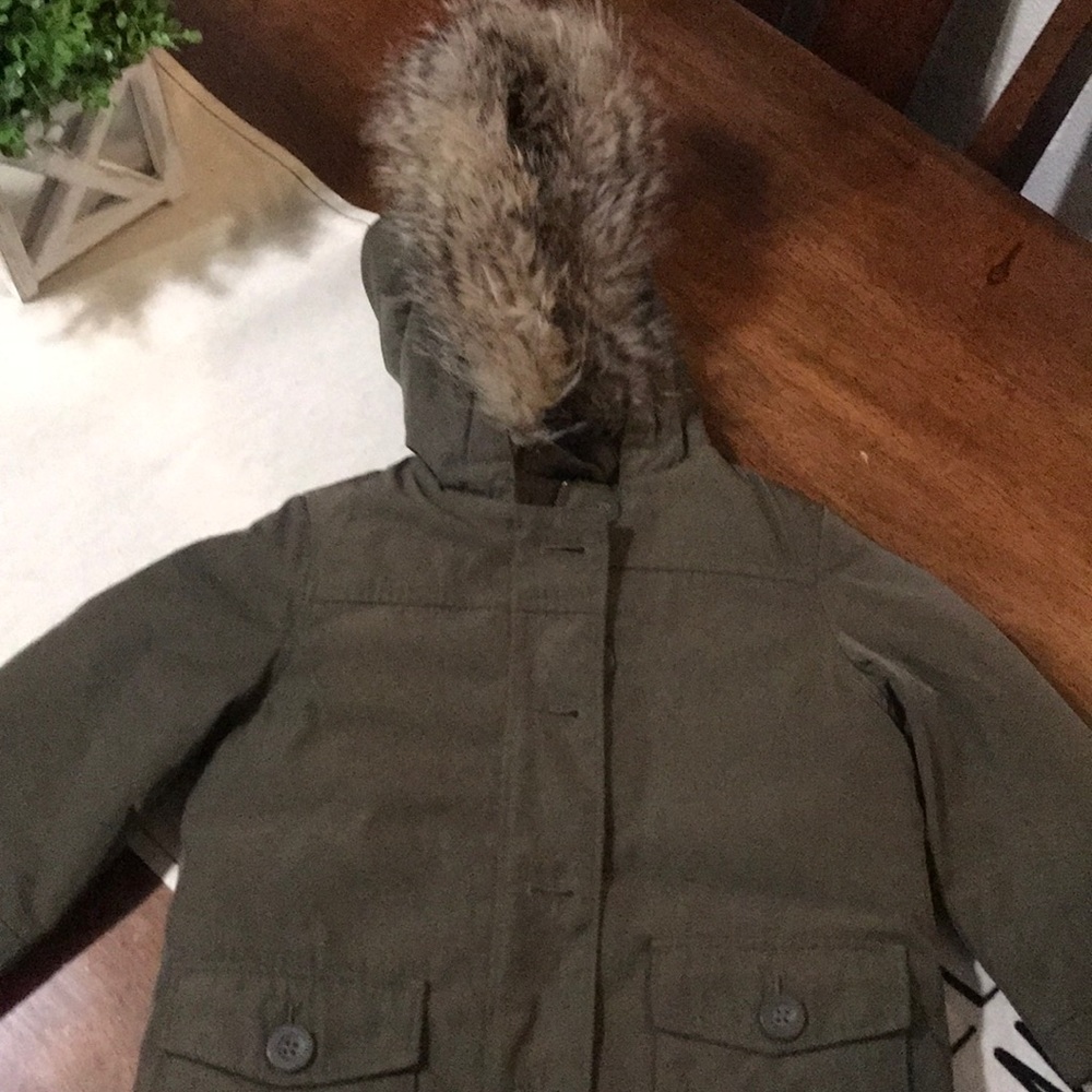 Winter coat with fur on the hood